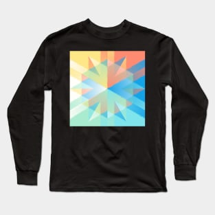 Geometric Swirl of  Colorful Triangles Long Sleeve T-Shirt